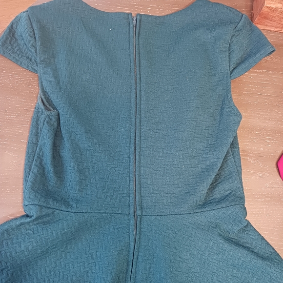 Flare mini dress, cap sleeves, brown accent buttons juniors 5 - Picture 5 of 9